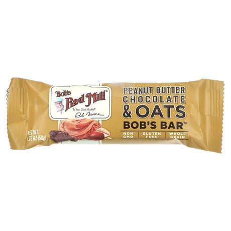 Bob's Red Mill, Bob's Bar, Peanut Butter, Chocolate & Oats, 12 Bars, 1.76 oz (50 g) Each - Supply Center USA