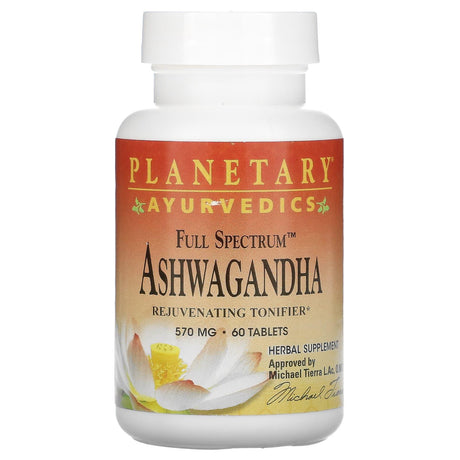 Planetary Herbals, Ayurvedics, Full Spectrum Ashwagandha, 570 mg, 60 Tablets - Supply Center USA