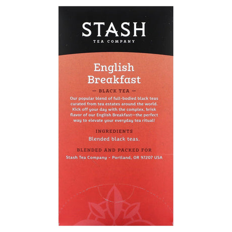 Stash Tea, Black Tea, English Breakfast, 20 Tea Bags, 1.4 oz (40 g) - Supply Center USA