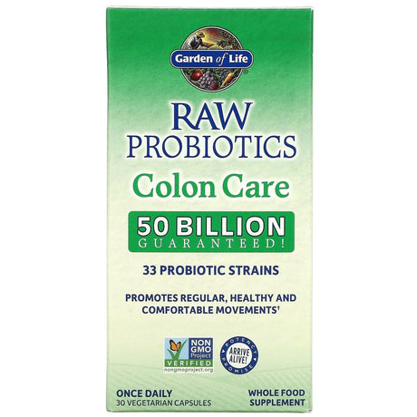 Garden of Life, RAW Probiotics, Colon Care, 30 Vegetarian Capsules - Supply Center USA