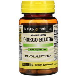 Mason Natural, Whole Herb Ginkgo Biloba, 60 Capsules - Supply Center USA