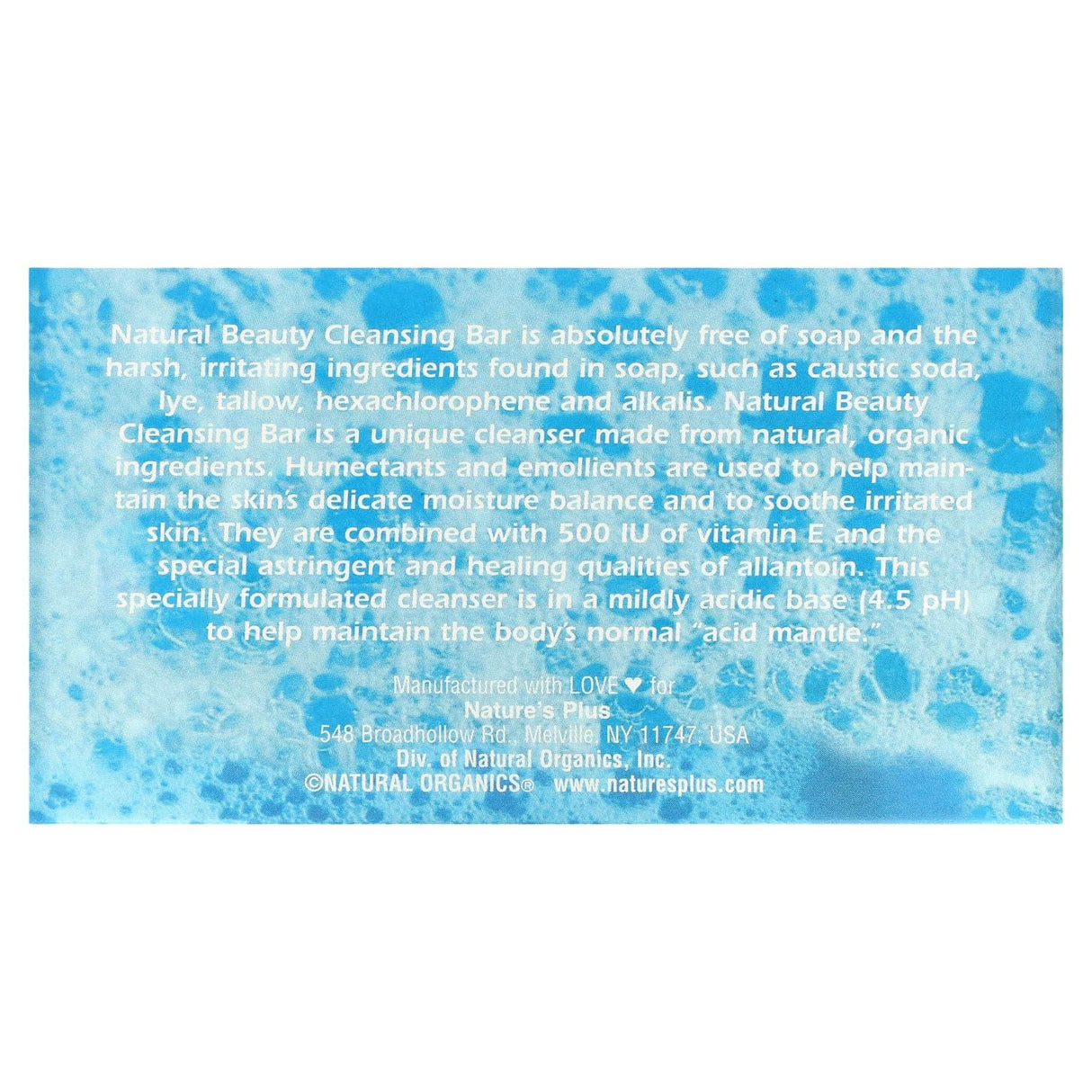 NaturesPlus, Natural Beauty Cleansing Bar, 3 1/2 oz (99.2 g) - Supply Center USA