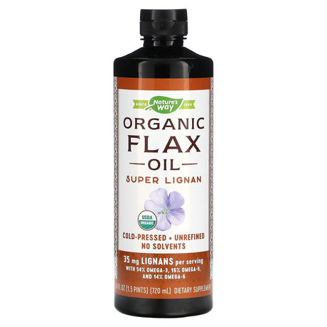 Nature's Way, Organic Flax Oil, Super Lignan, 24 fl oz (720 ml) - Supply Center USA