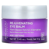 Andalou Naturals, Rejuvenating Eye Balm, Plant-Based Retinol Alternative, Age Defying, 0.45 oz (13 g)