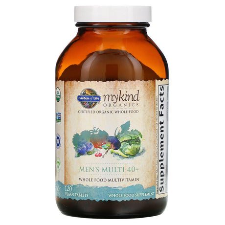 Garden of Life, MyKind Organics, Men's Multi 40+, Whole Food Multivitamin, 120 Vegan Tablets - Supply Center USA