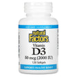 Natural Factors, Vitamin D3, 125 mcg (5,000 IU), 120 Softgels - Supply Center USA