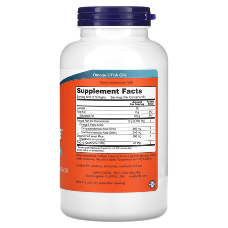 NOW Foods, Red Omega, Red Yeast Rice with CoQ10, 30 mg, 180 Softgels - Supply Center USA