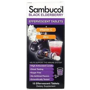 Sambucol, Black Elderberry + Vitamin C & Zinc, 15 Effervescent Tablets - Supply Center USA