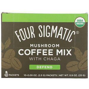 Four Sigmatic, Mushroom Coffee Mix with Chaga, 10 Packets, 0.09 oz (2.5 g) Each - Supply Center USA