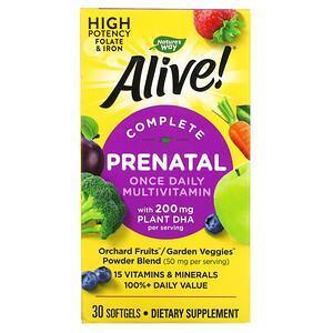 Nature's Way, Alive! Complete Prenatal Once Daily Multivitamin, 30 Softgels - Supply Center USA