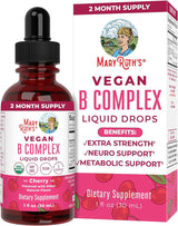 Maryruth Organics Vitamin B Complex | B Complex Vitamins | 2 Month Supply | Biotin | Vitamin B12 | Niacin | Folate | Energy Support Supplement | Vegan | USDA Organic | Non-Gmo | Gluten Free | 1 Fl Oz - Supply Center USA