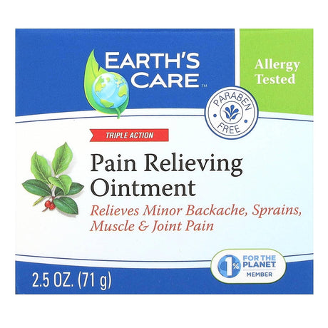 Earth's Care, Pain Relieving Ointment, Triple Action, 2.5 oz (71 g) - Supply Center USA