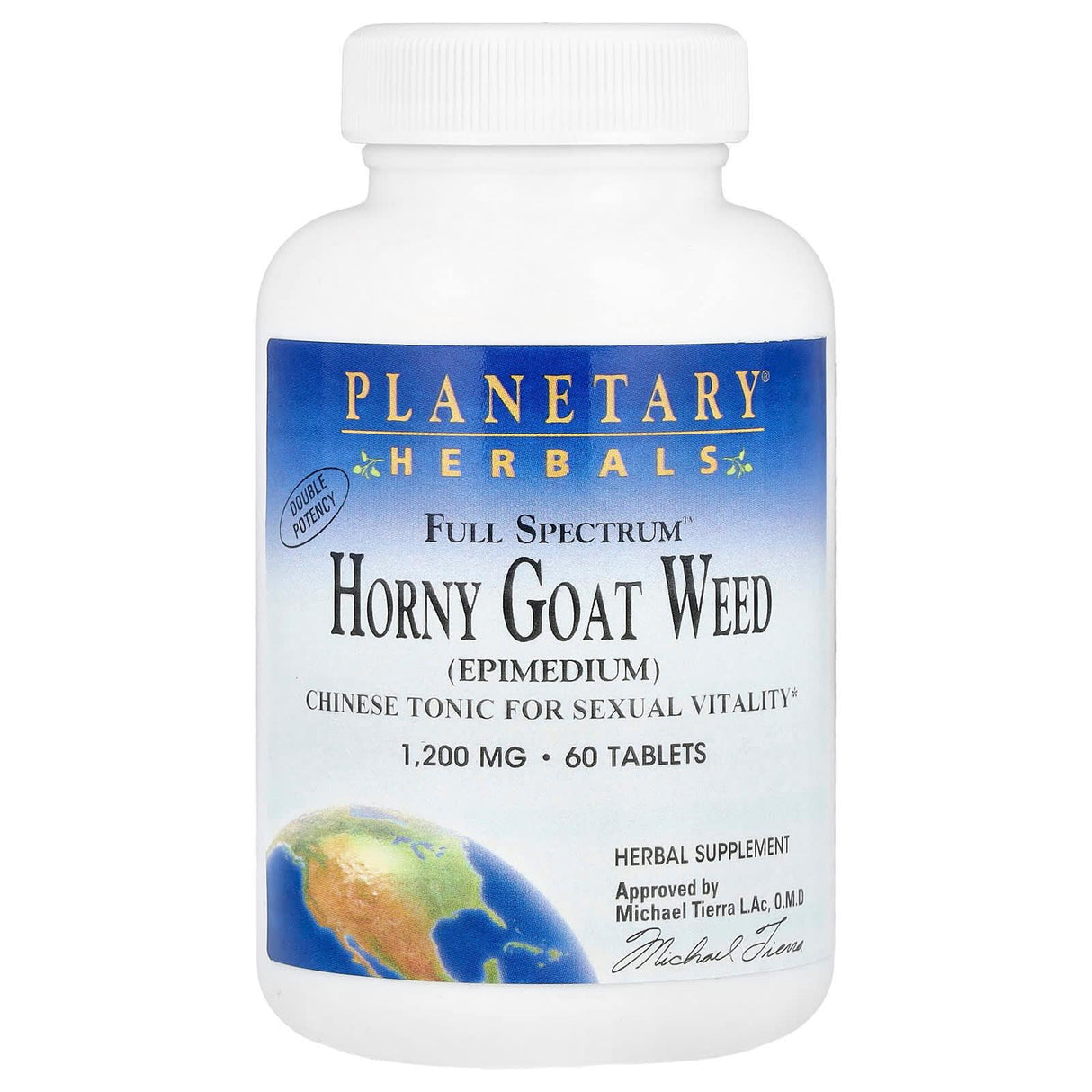 Planetary Herbals, Full Spectrum™ Horny Goat Weed , 1,200 mg, 60 Tablets - Supply Center USA