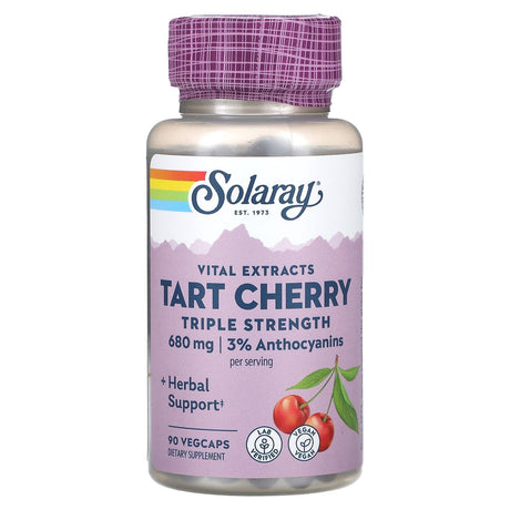 Solaray, Vital Extracts, Tart Cherry, Triple Strength, 340 mg, 90 VegCaps - Supply Center USA