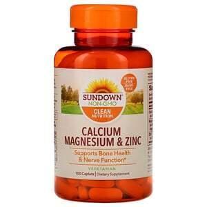 Sundown Naturals, Calcium Magnesium & Zinc, 100 Caplets - Supply Center USA