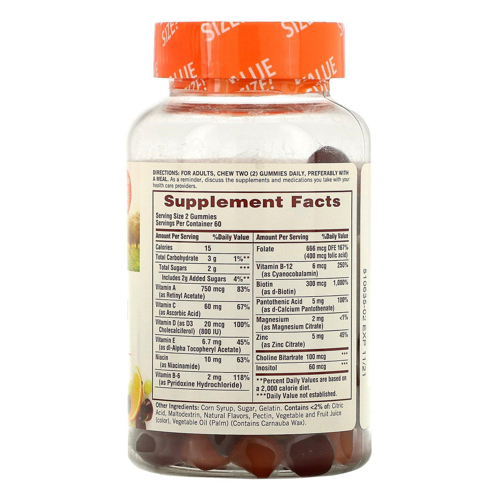 Sundown Naturals, Multivitamin Gummies, Grape, Orange & Cherry Flavored, 120 Gummies - HealthCentralUSA