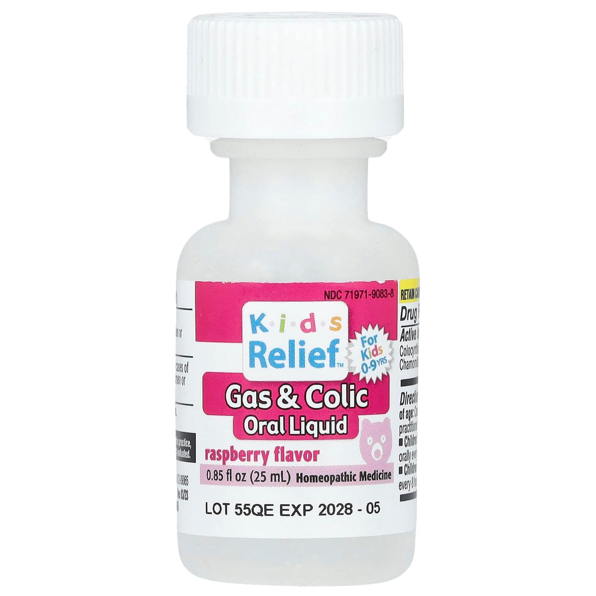 Homeolab USA, Kids Relief®, Gas & Colic Oral Liquid, For Kids 0-9 Yrs, Raspberry, 0.85 fl oz (25 ml) - Supply Center USA