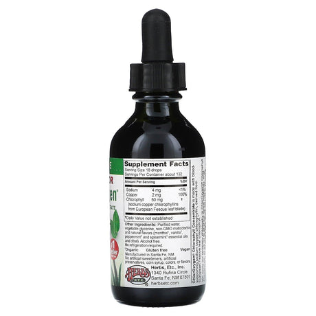 Herbs Etc., ChlorOxygen, Chlorophyll Concentrate, Alcohol Free, Mint, 1 fl oz (30 ml) - Supply Center USA