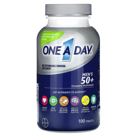 One-A-Day, Men's 50+, Complete Multivitamin/Multimineral Supplement, 100 Tablets - Supply Center USA