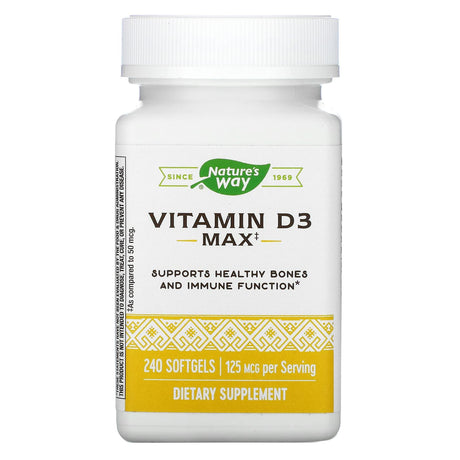 Nature's Way, Vitamin D3, 125 mcg, 240 Softgels - Supply Center USA