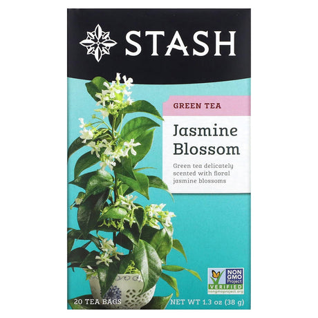 Stash Tea, Green Tea, Jasmine Blossom, 20 Tea Bags, 1.3 oz (38 g) - Supply Center USA