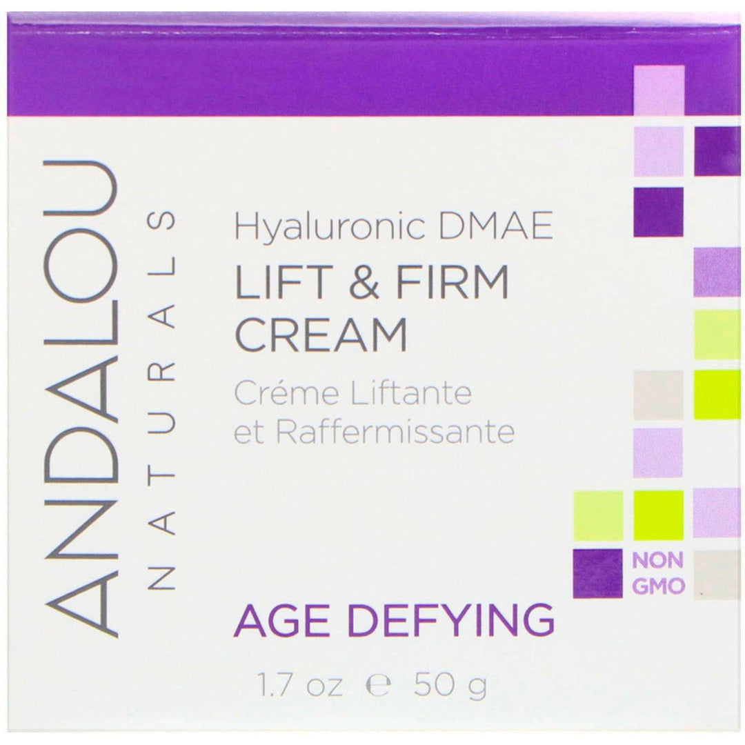 Andalou Naturals, Lift & Firm Cream, Hyaluronic DMAE, 1.7 oz (50 g) - HealthCentralUSA