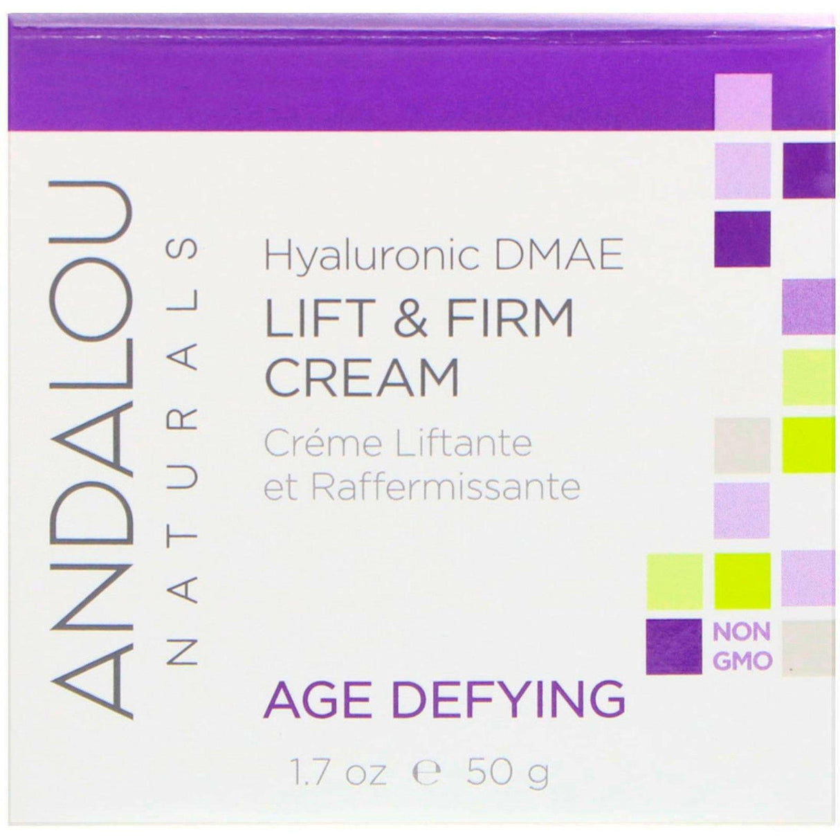 Andalou Naturals, Lift & Firm Cream, Hyaluronic DMAE, 1.7 oz (50 g) - Supply Center USA