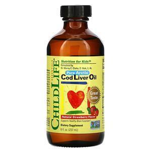 ChildLife, Pure Arctic Cod Liver Oil, Natural Strawberry, 8 fl oz (237 ml) - Supply Center USA