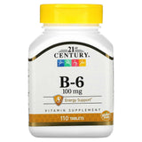 21st Century, B-6, 100 mg, 110 Tablets - Supply Center USA