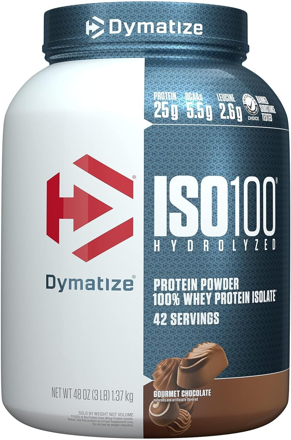 Dymatize ISO100 Hydrolyzed Protein Powder, 100% Whey Isolate, 25G of Protein, 5.5G Bcaas, Gluten Free, Fast Absorbing, Easy Digesting, Gourmet Vanilla, 20 Servings