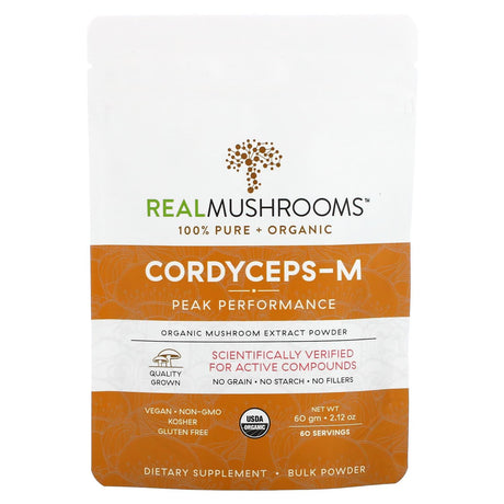 Real Mushrooms, Cordyceps-M, Organic Mushroom Extract Powder, 2.12 oz (60 gm) - Supply Center USA