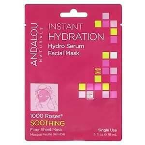 Andalou Naturals, Instant Hydration, Hydro Serum Beauty Facial Mask, 1 Single Use Fiber Sheet Mask, .6 fl oz (18 ml) - Supply Center USA