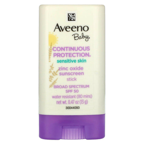 Aveeno, Baby, Zinc Oxide Sunscreen Stick, SPF 50, Fragrance-Free, 0.47 oz (13 g) - Supply Center USA