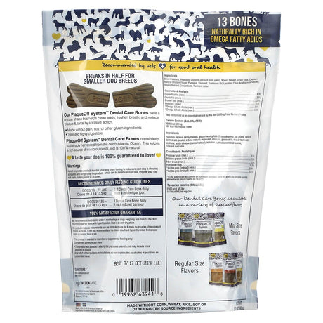 ProDen, PlaqueOff System, Dental Care Bones, For Dogs, Turkey & Cranberry, 13 Bones, 17 oz (482 g) - Supply Center USA