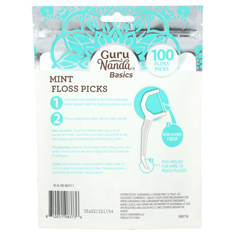 GuruNanda, Basics, Mint Floss Picks, 100 Floss Picks - Supply Center USA