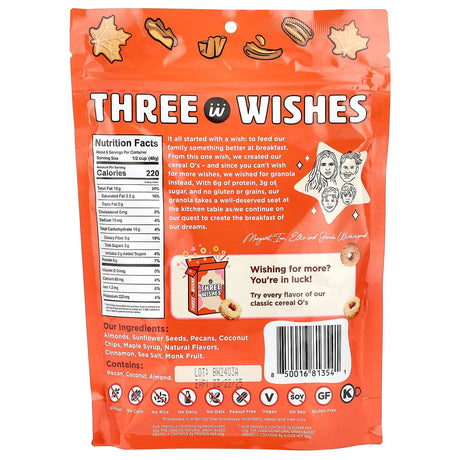 Three Wishes, Grain Free Granola, Maple Pecan, 8 oz (227 g) - Supply Center USA