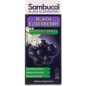 Sambucol, Black Elderberry Syrup, Sugar Free Formula, 4 fl oz (120 ml) - Supply Center USA