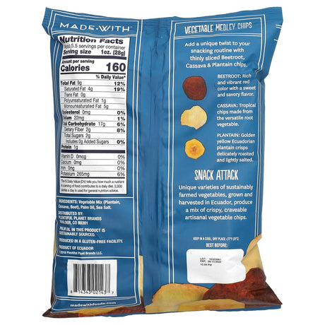 Made With, Vegetable Medley Chips, 5.5 oz (156 g) - Supply Center USA