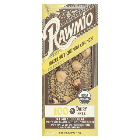 Rawmio, Oat Milk Chocolate, Hazelnut Quinoa Crunch, 2.12 oz (60 g) - Supply Center USA