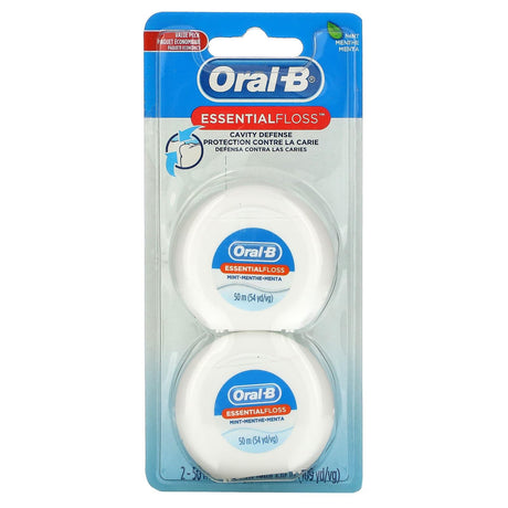 Oral-B, Essential Floss Value Pack, Mint, 2 Pack, 54.6 yd (50 m) Each - Supply Center USA