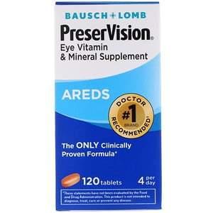 Bausch & Lomb, PreserVision, AREDS, 120 Tablets - HealthCentralUSA