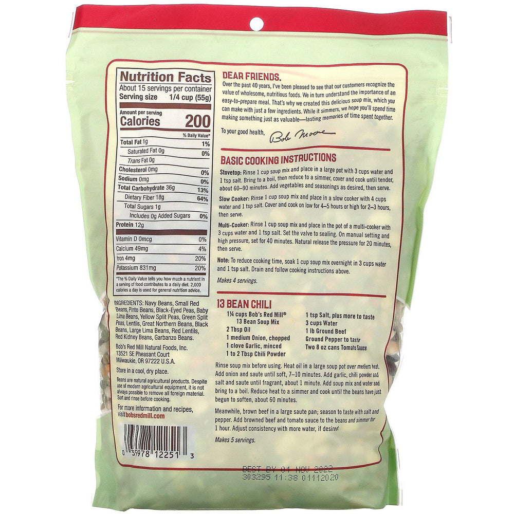 Bob's Red Mill, 13 Bean Soup Mix, 29 oz (822 g) - HealthCentralUSA