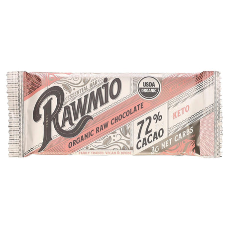 Rawmio, Essential Bar, Organic Raw Chocolate, 70% Cacao, Peppermint, 1.1 oz (30 g) - Supply Center USA