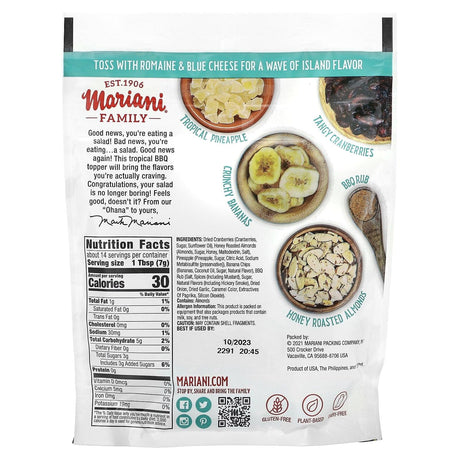 Mariani Dried Fruit, Smoky Southwest, Cranberries, Honey Roasted Almonds, Pepitas & Green Chili Rub, 3.5 oz (99 g) - Supply Center USA