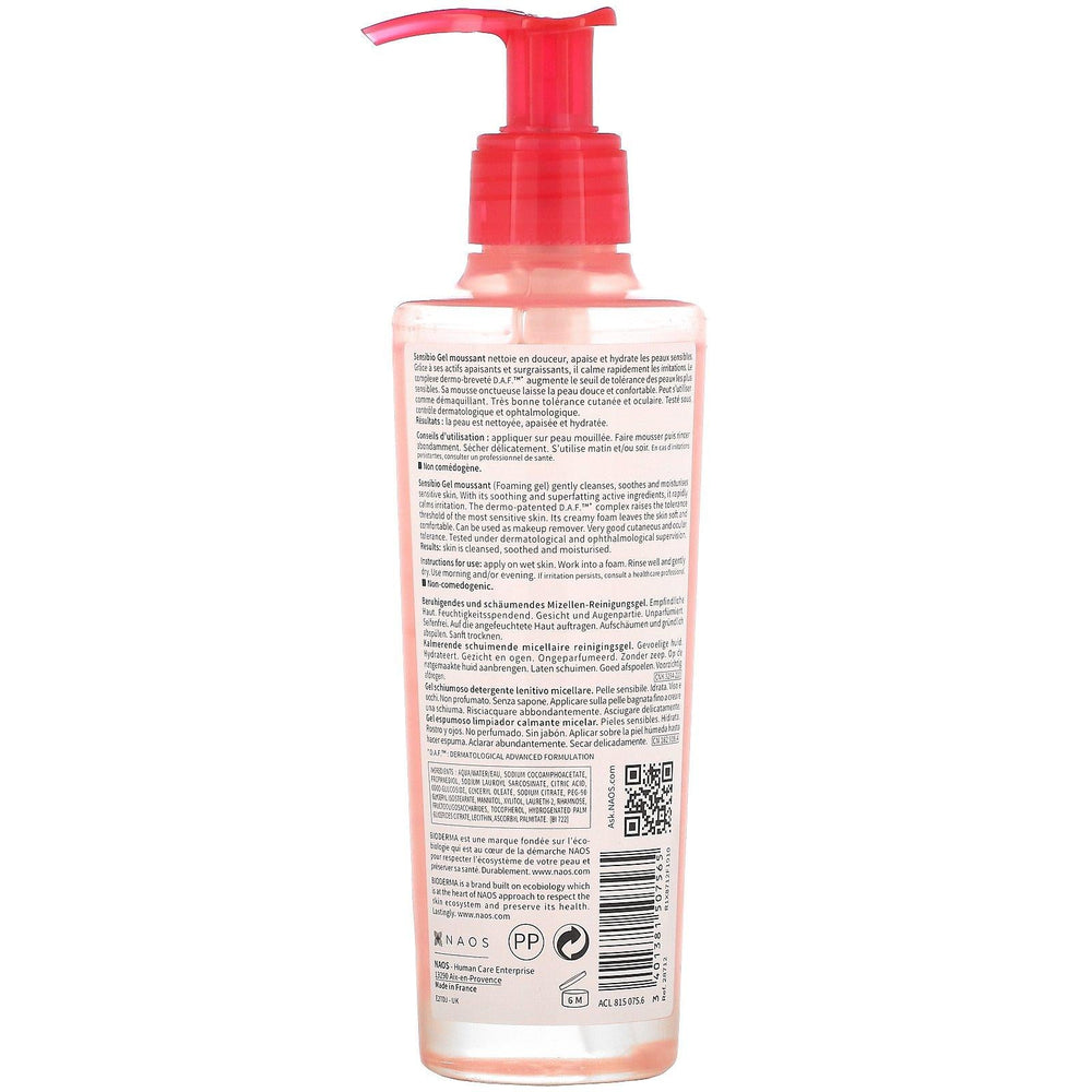 Bioderma, Sensibio, Soothing Micellar Cleansing Foaming Gel, 6.7 fl oz (200 ml) - HealthCentralUSA