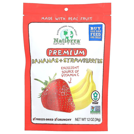 Natierra, Premium Bananas And Strawberries, 1.2 oz (34 g) - Supply Center USA