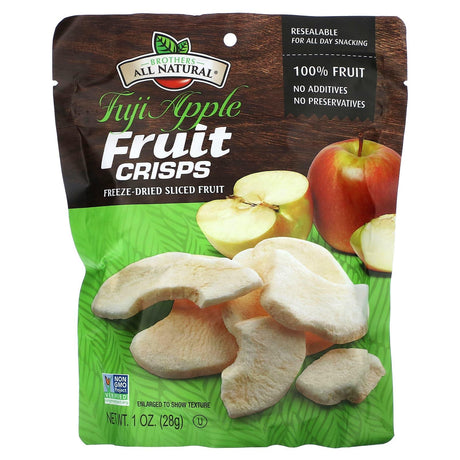 Brothers-All-Natural, Freeze Dried Sliced Fruit, Fruit Crisps, Fuji Apple, 1 oz (28 g) - Supply Center USA