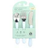 Green Sprouts, Stainless Steel & Sprout Ware®, Kid's Cutlery, 12+ Months, Blue, 3 Pieces - Supply Center USA