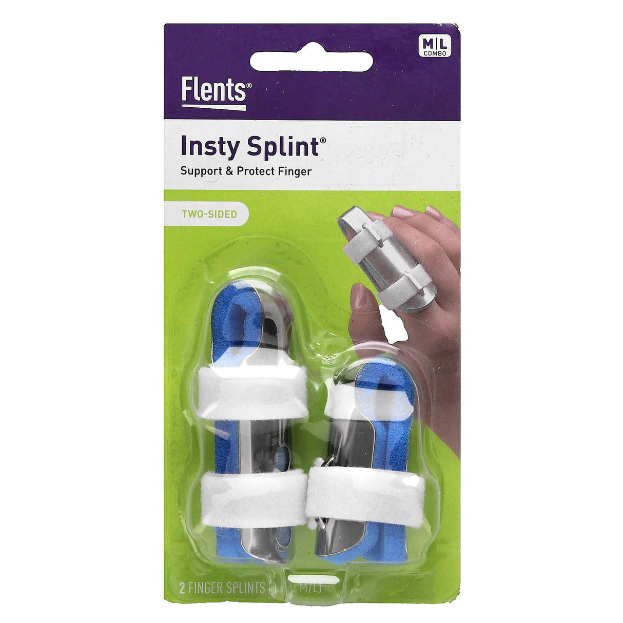 Flents, Insty Splint, Two-Sided Finger Splint, M, L Combo, 2 Count - Supply Center USA