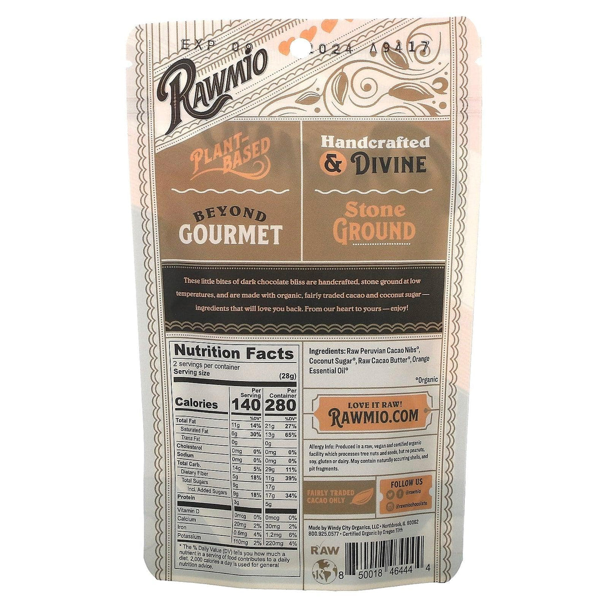 Rawmio, White Chocolate Hearts, 40% Raw Cacao, 2 oz (56.7 g) - Supply Center USA